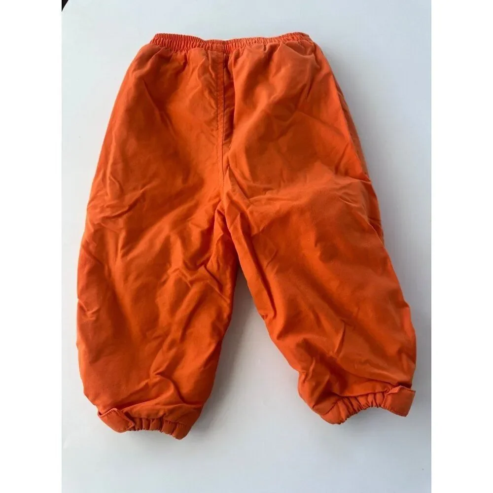 L.L. Bean Baby 18 Month Fleece Insulated Orange Nylon Snowpant Pull On